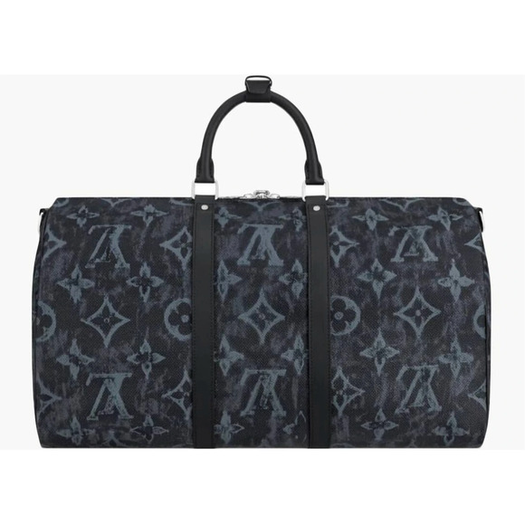 Louis Vuitton Keepall Bandouliere 50 Pastel Noir Black Duffle Weekend Travel Bag - Picture 6 of 11